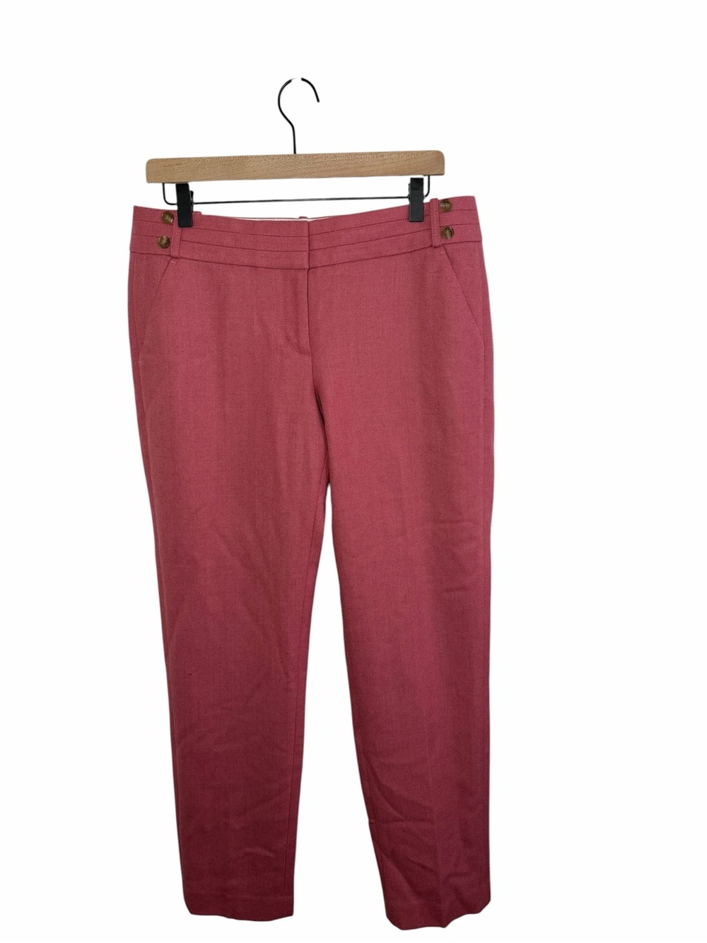 LOFT Rose Pink Straight Leg Dress Pants Wool Blend Slacks Trousers Office